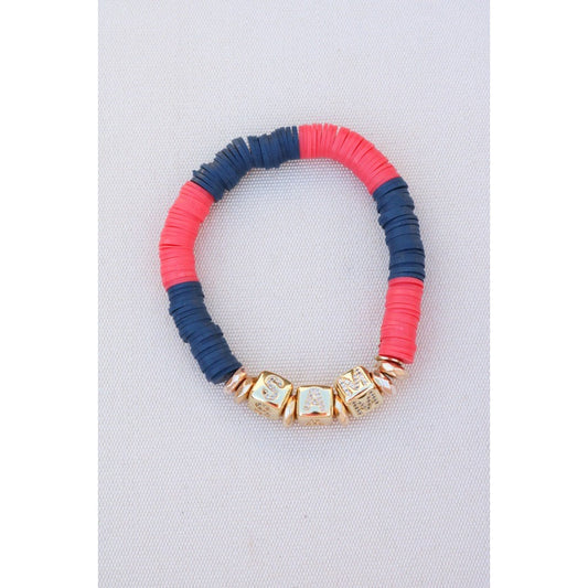 Samford (SAM) Pave Polymer Clay Bracelet