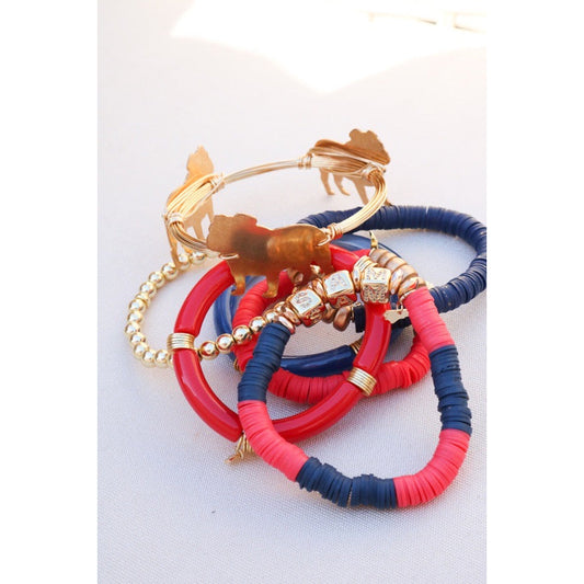 Samford Bulldogs Bracelet Stack