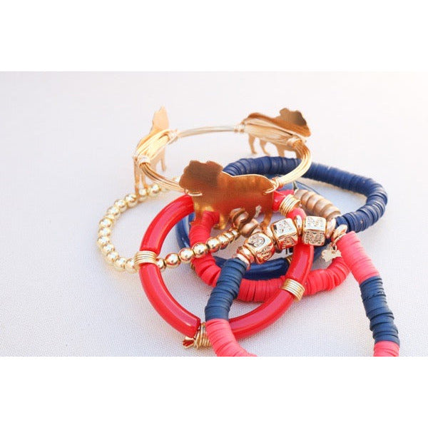 Samford Bulldogs Bracelet Stack