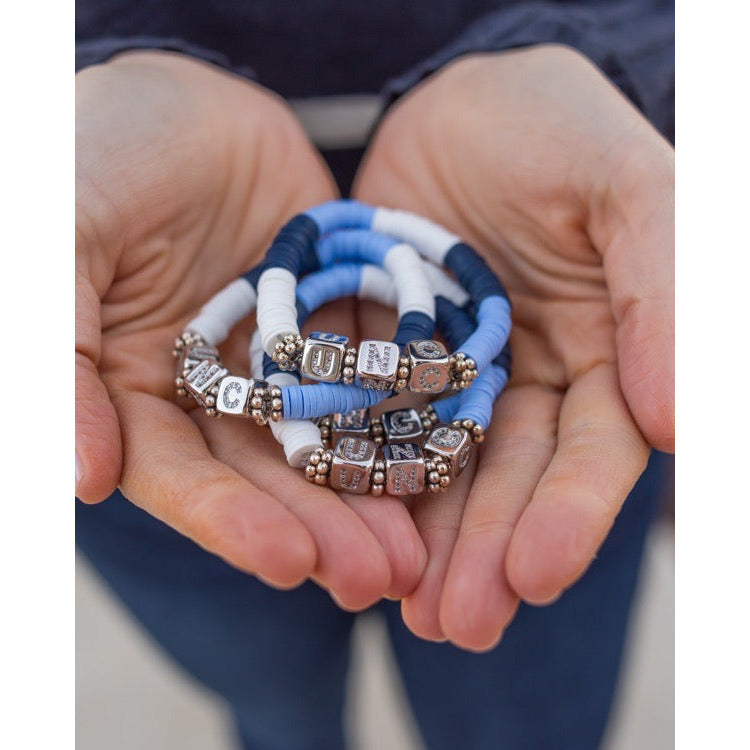 North Carolina Pave Polymer clay Bracelet