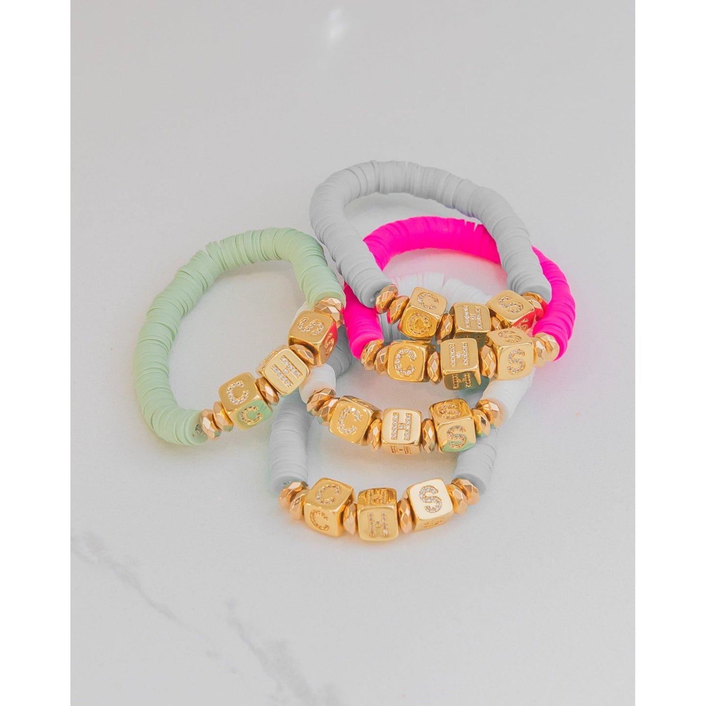 Charleston (CHS) Pave Polymer Stretch Bracelet