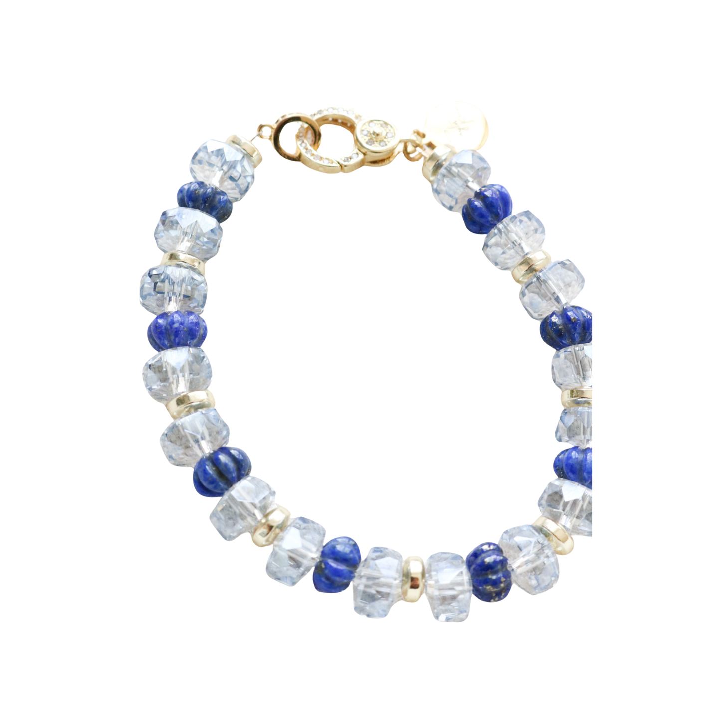 Lapis Lazuli + Polish Crystal Bracelet