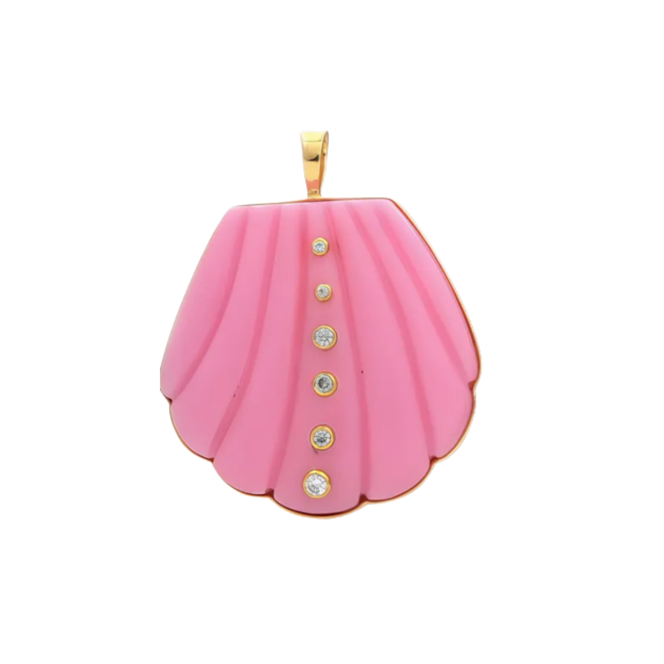 Large Gemstone Shell Pendant