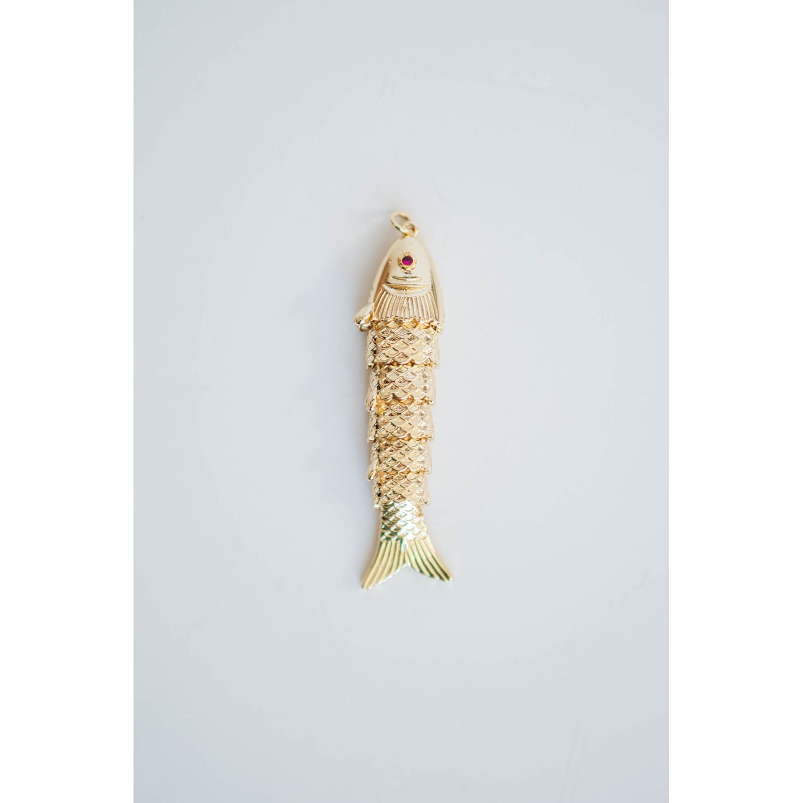 Large Articulated Gold Fish Pendant