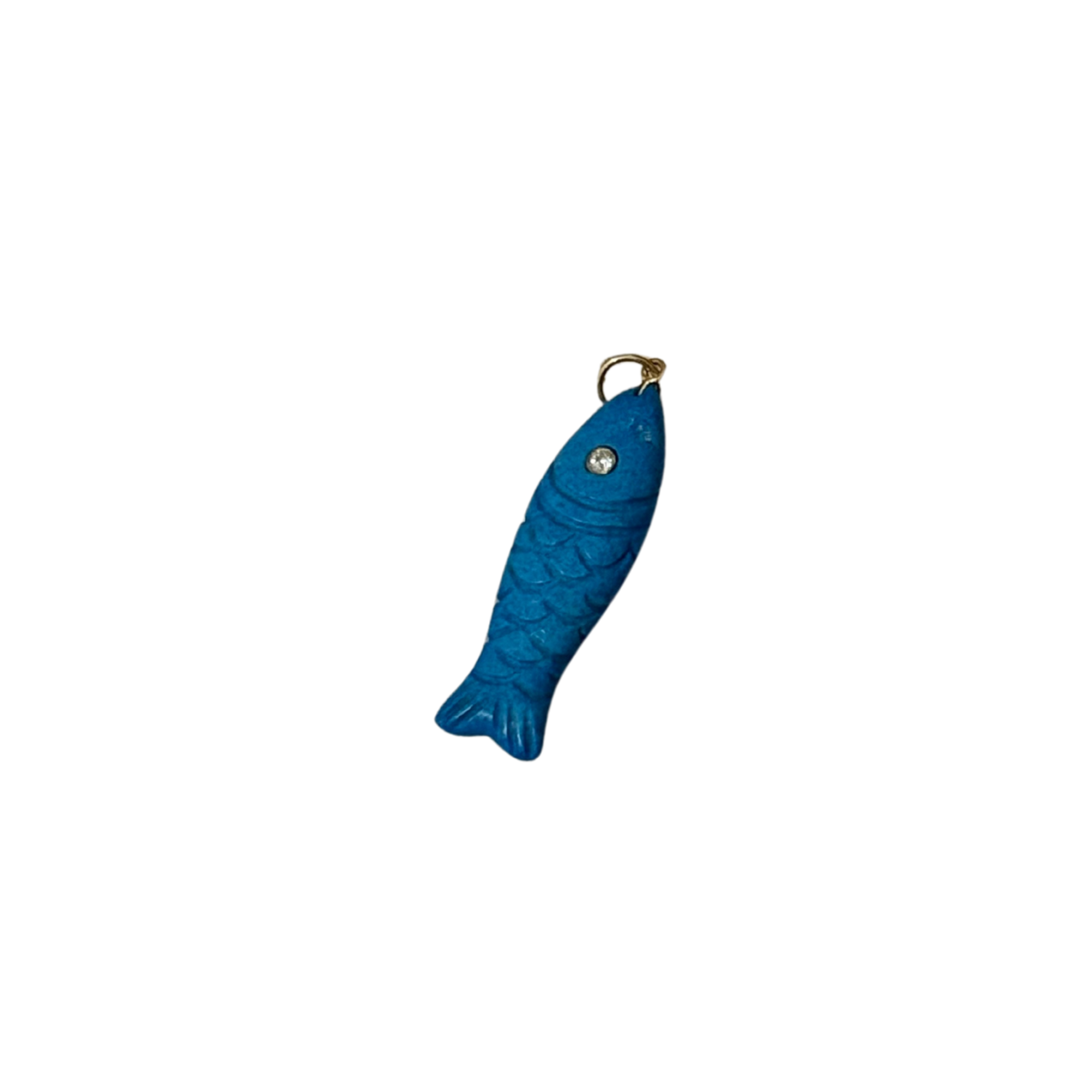 Hand Carved Gemstone Fish Pendant