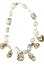 Necklace with natural stone beads on a white background