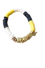 Colorful beaded bracelet with gold "ASU" accents on a white background