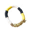 Colorful beaded bracelet with gold "ASU" accents on a white background