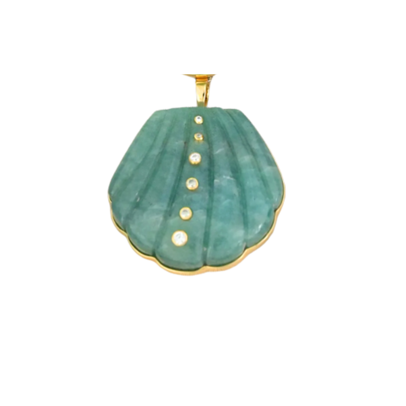 Large Gemstone Shell Pendant