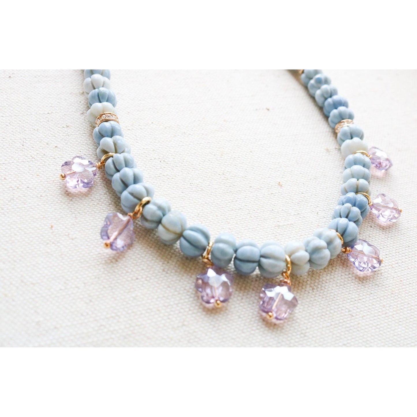 Carved Blue Opal Necklace