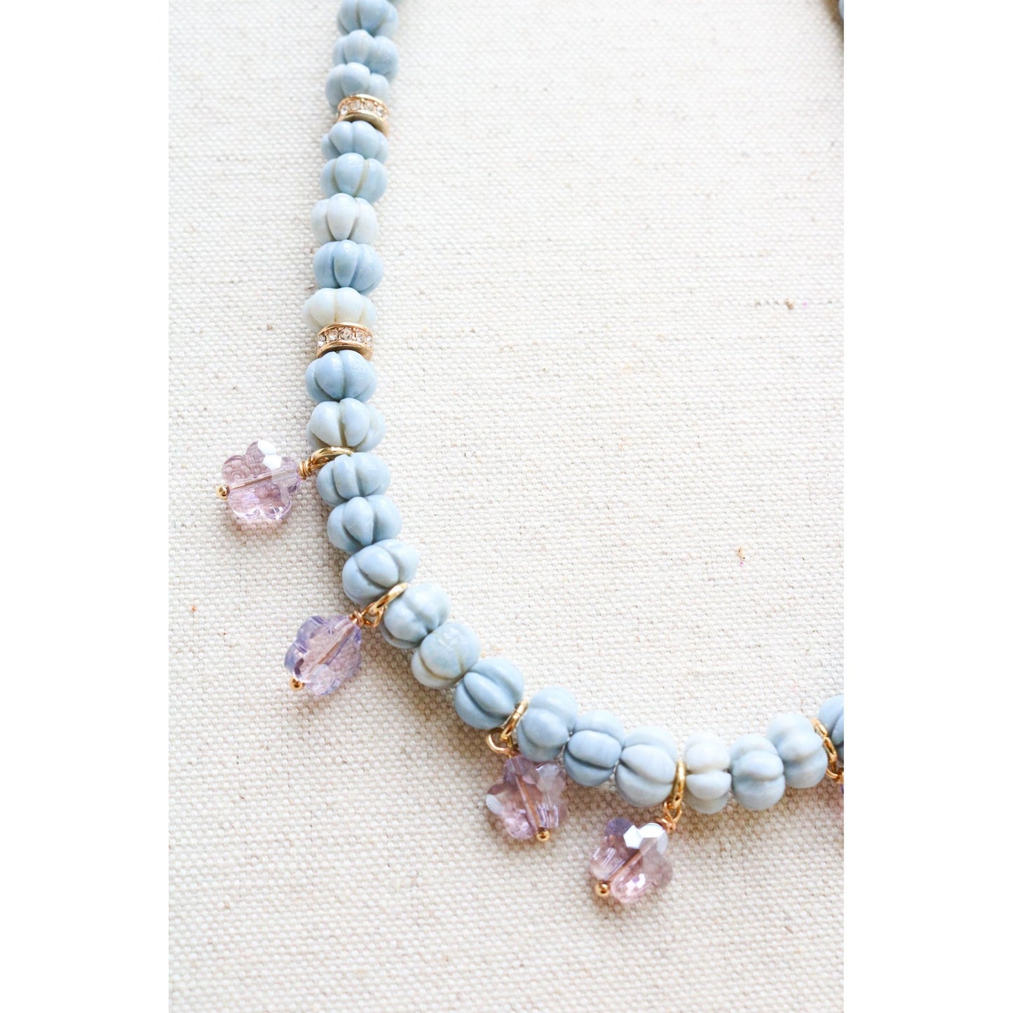 Carved Blue Opal Necklace