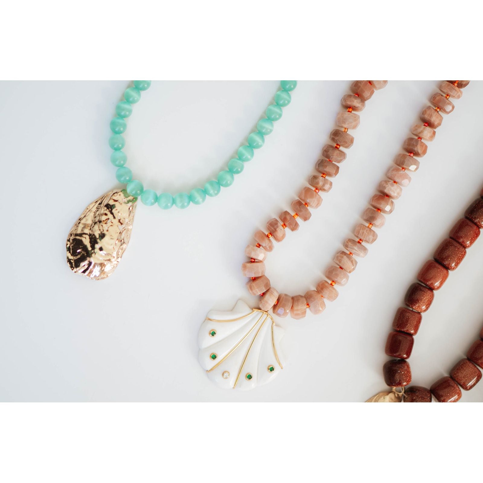 Gemstone Shell Pendant