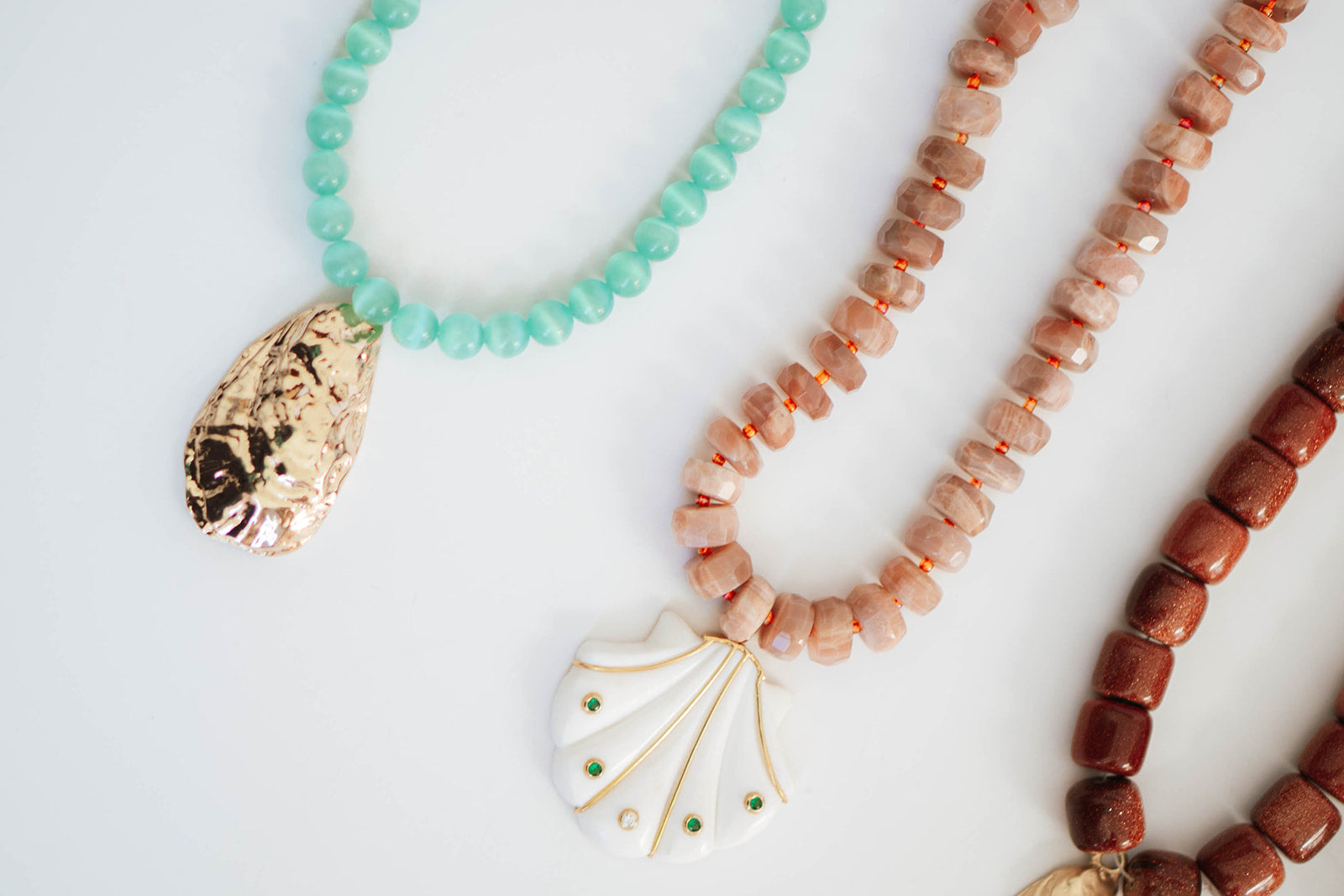Gemstone Shell Pendant