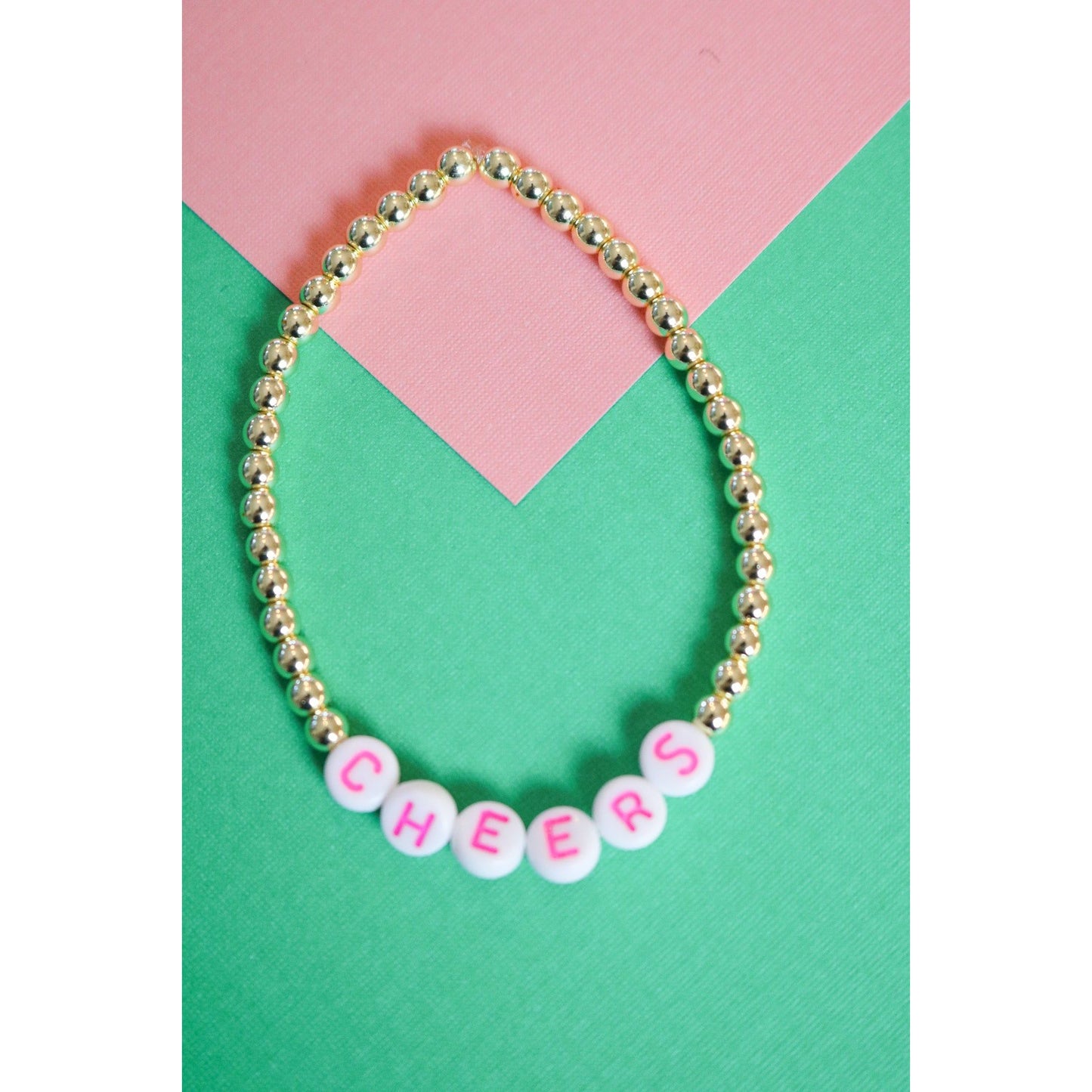 Pink "Cheers" Little Holiday Bracelet