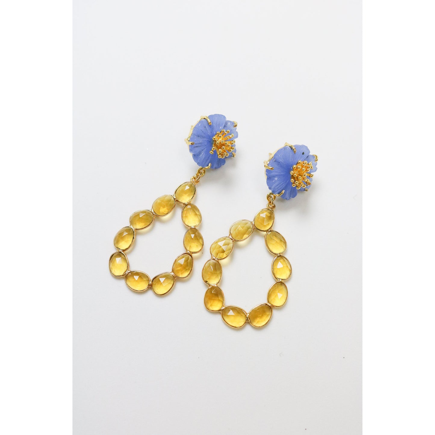 Cornflower Citrine Gemstone Earring