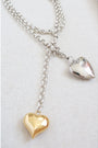 Mixed Metal Puffy Heart Necklace