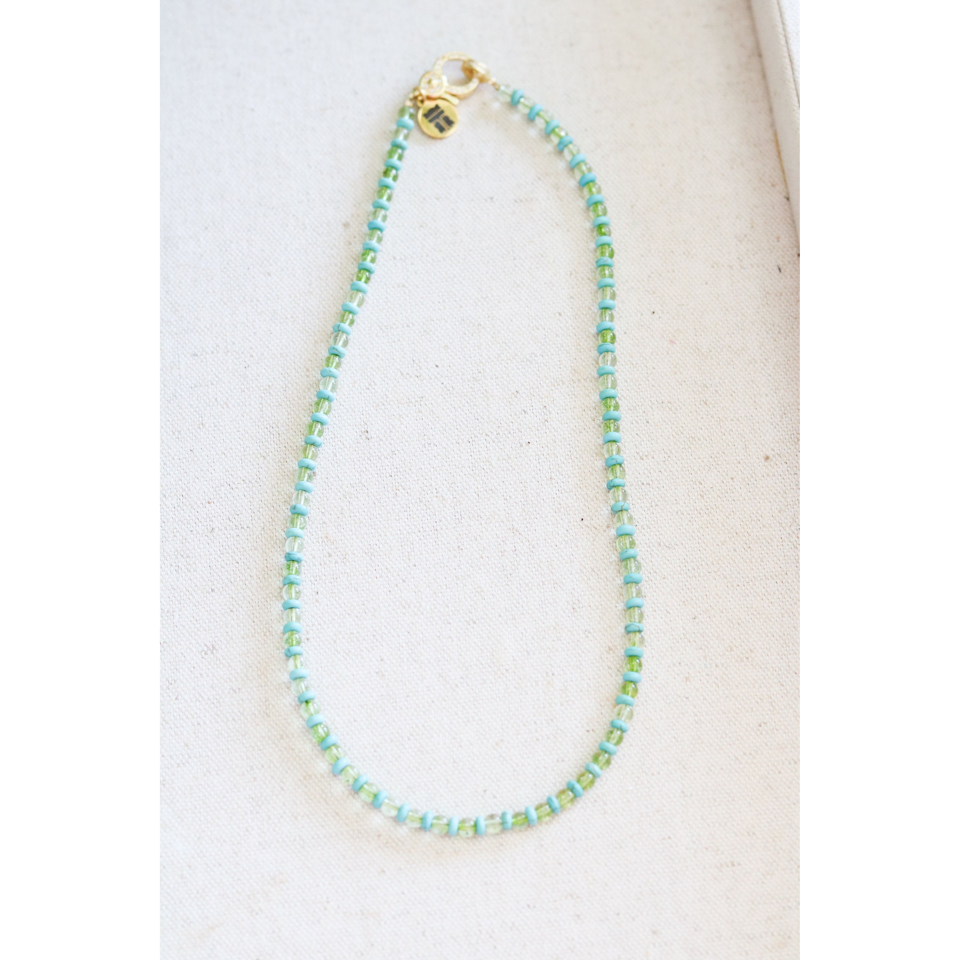 Green Glass + Howlite Strand Necklace