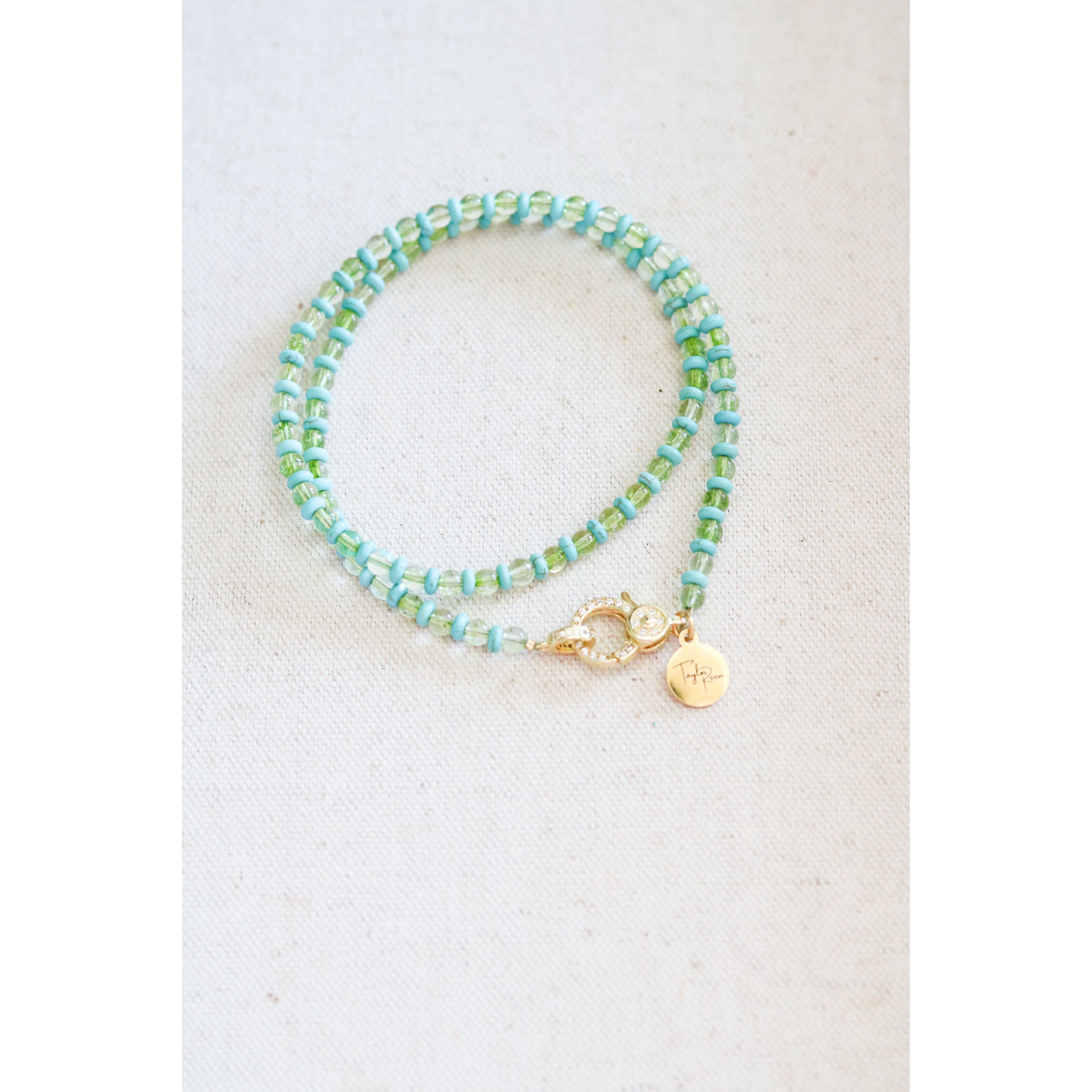 Green Glass + Howlite Strand Necklace