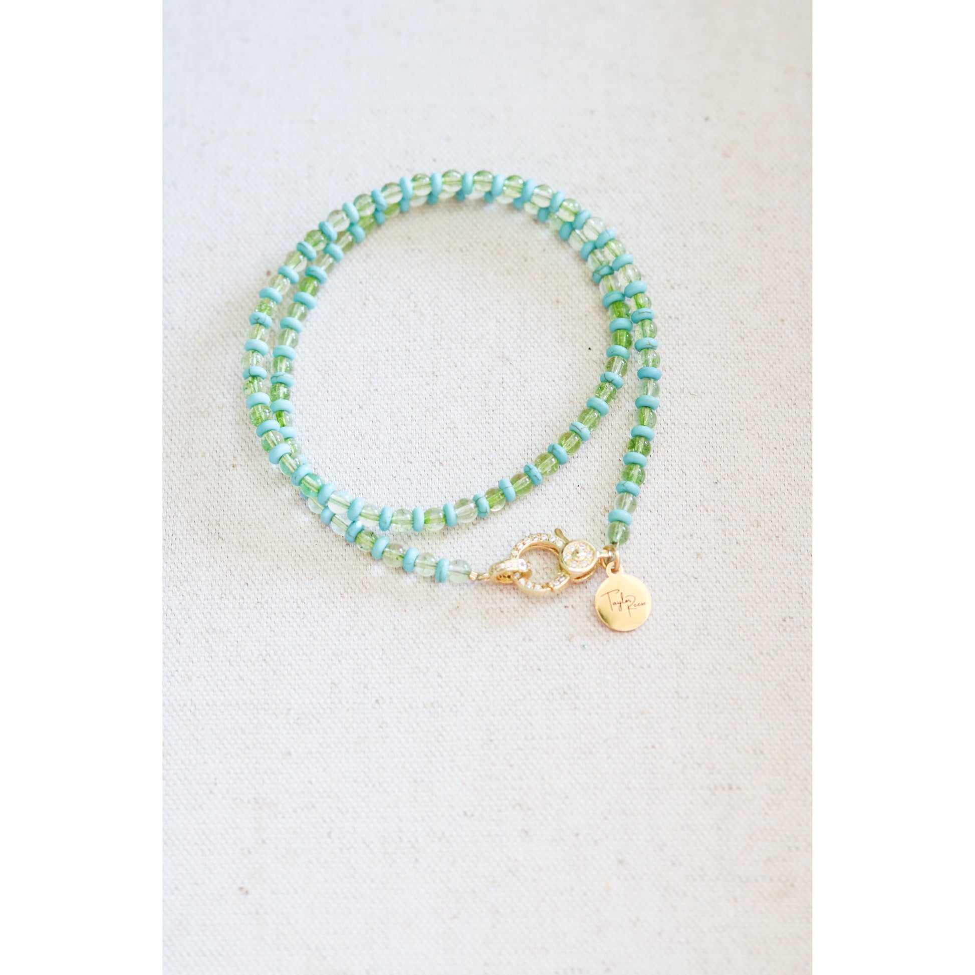 Green Glass + Howlite Strand Necklace