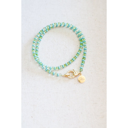 Green Glass + Howlite Strand Necklace