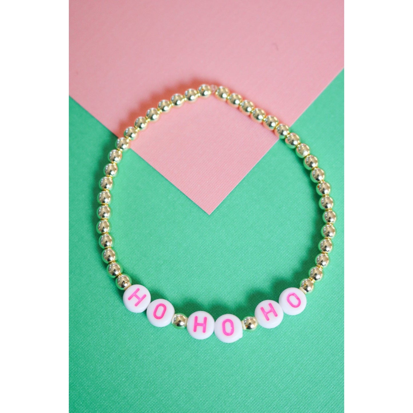 Pink "Ho Ho Ho" Little Holiday Bracelet