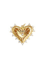 18K Gold Plated Spiked Heart Charm with CZ