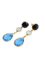 The Prowl Onyx + Blue Topaz Gemstone Earring