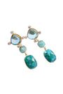 Green Amethyst + Emerald Earrings