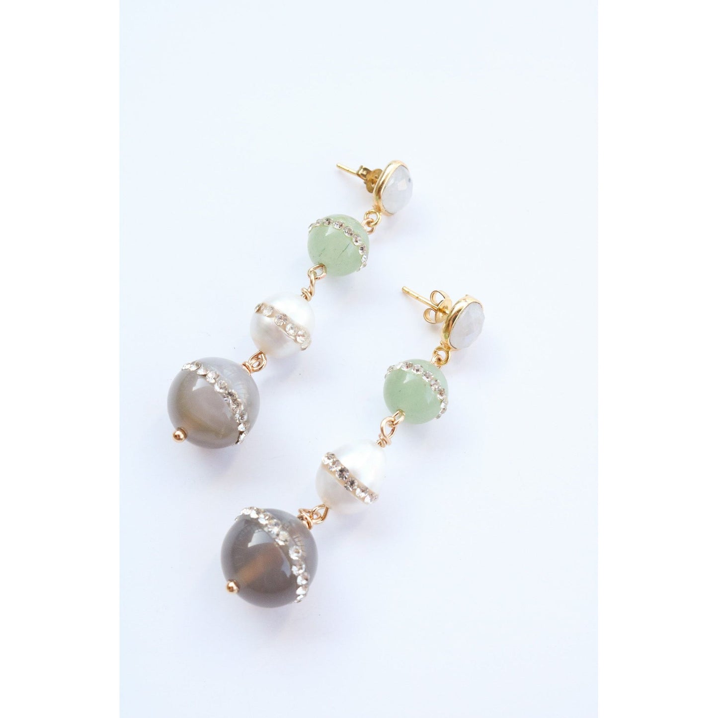 Moonstone Holiday Ball Earrings