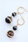 Tiger Eye Beaded Huggie Earring