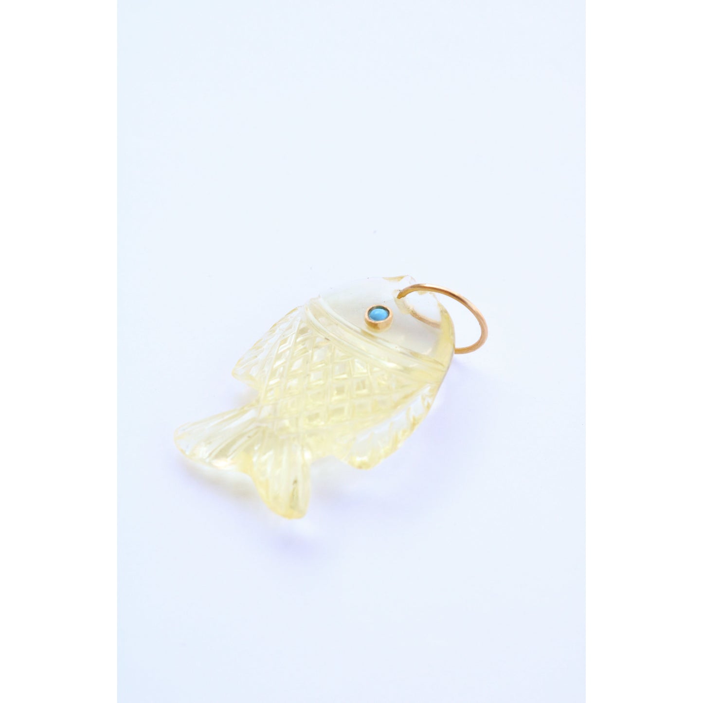 Carved Gemstone Fish Charm