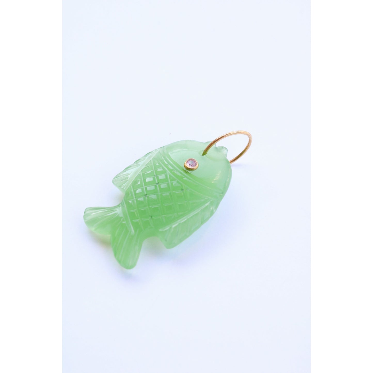 Carved Gemstone Fish Charm