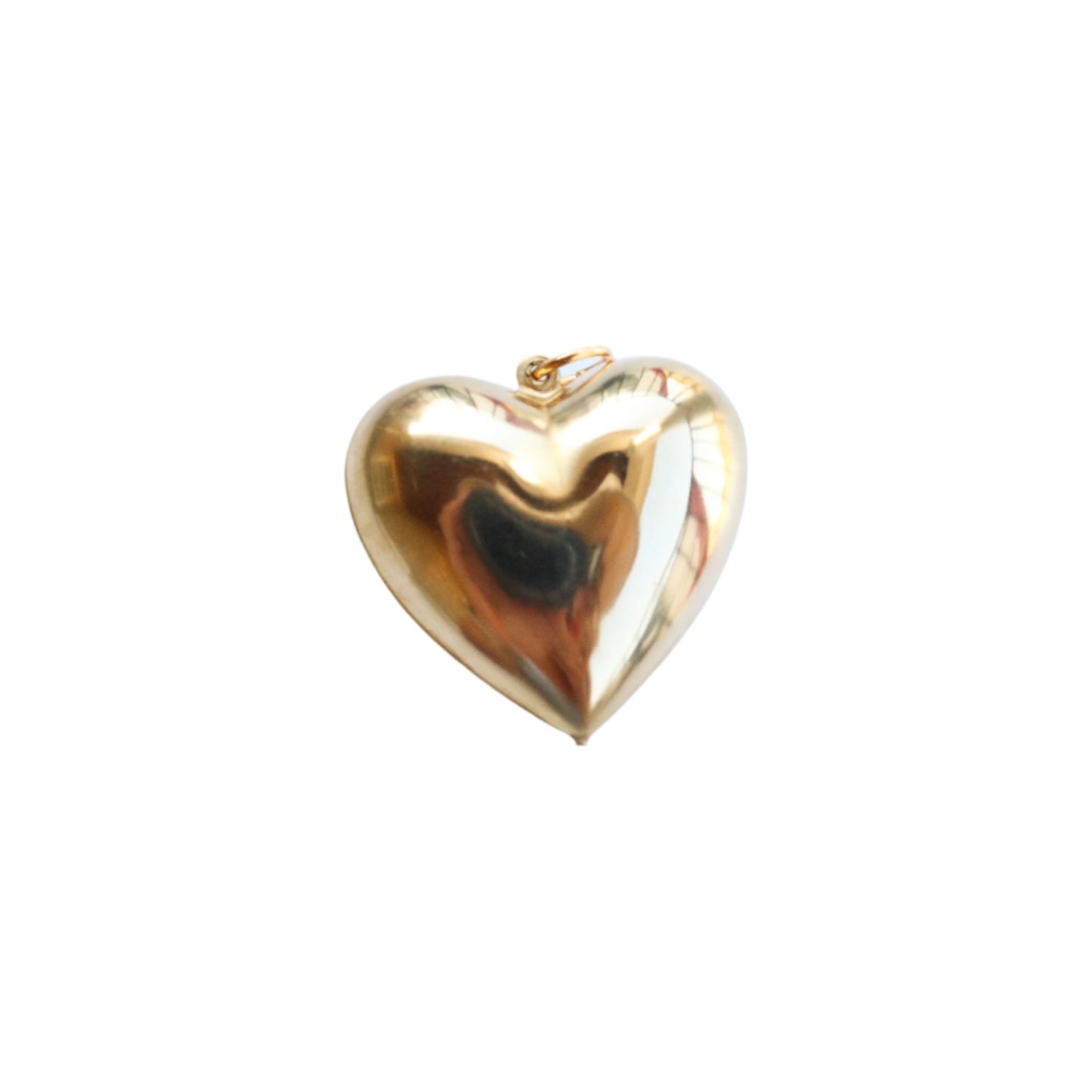 14K Gold Filled Silver Puffy Heart Charm