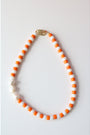 Orange & White Jersey Stripe Necklace