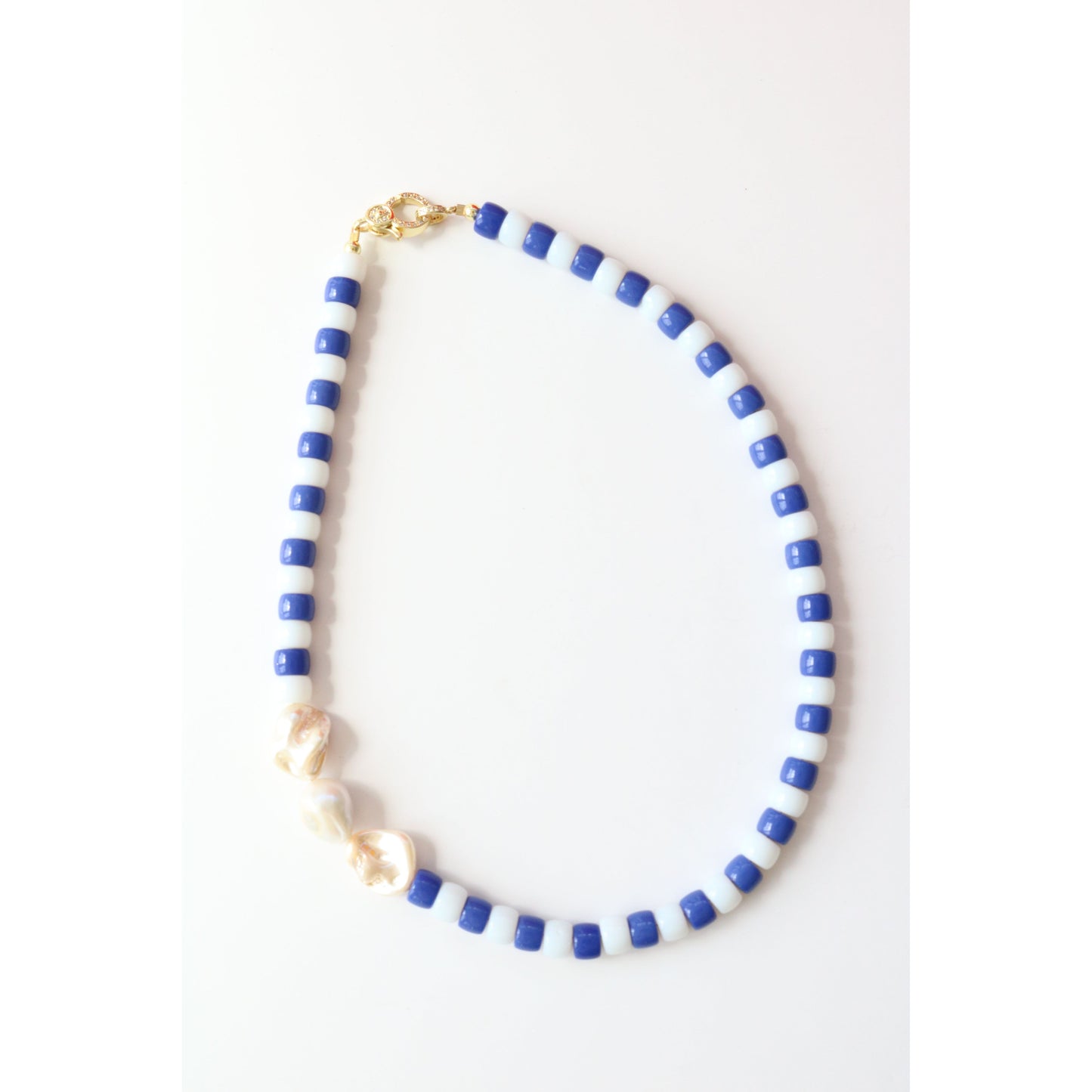 Blue & White Jersey Stripe Necklace