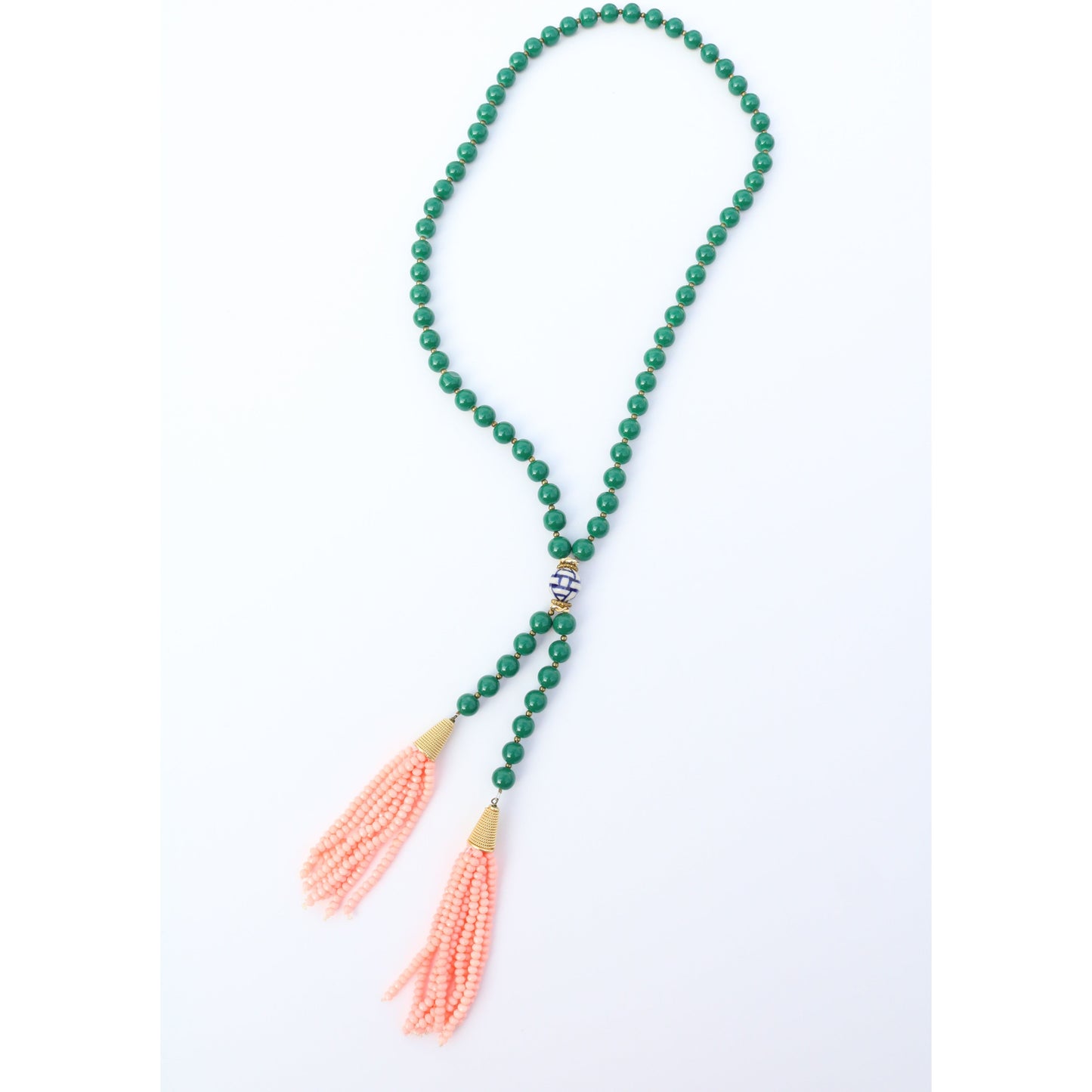 Crystal Tassel Lariat Necklace