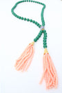 Crystal Tassel Lariat Necklace