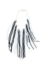 Black & White Crystal Fringe Necklace