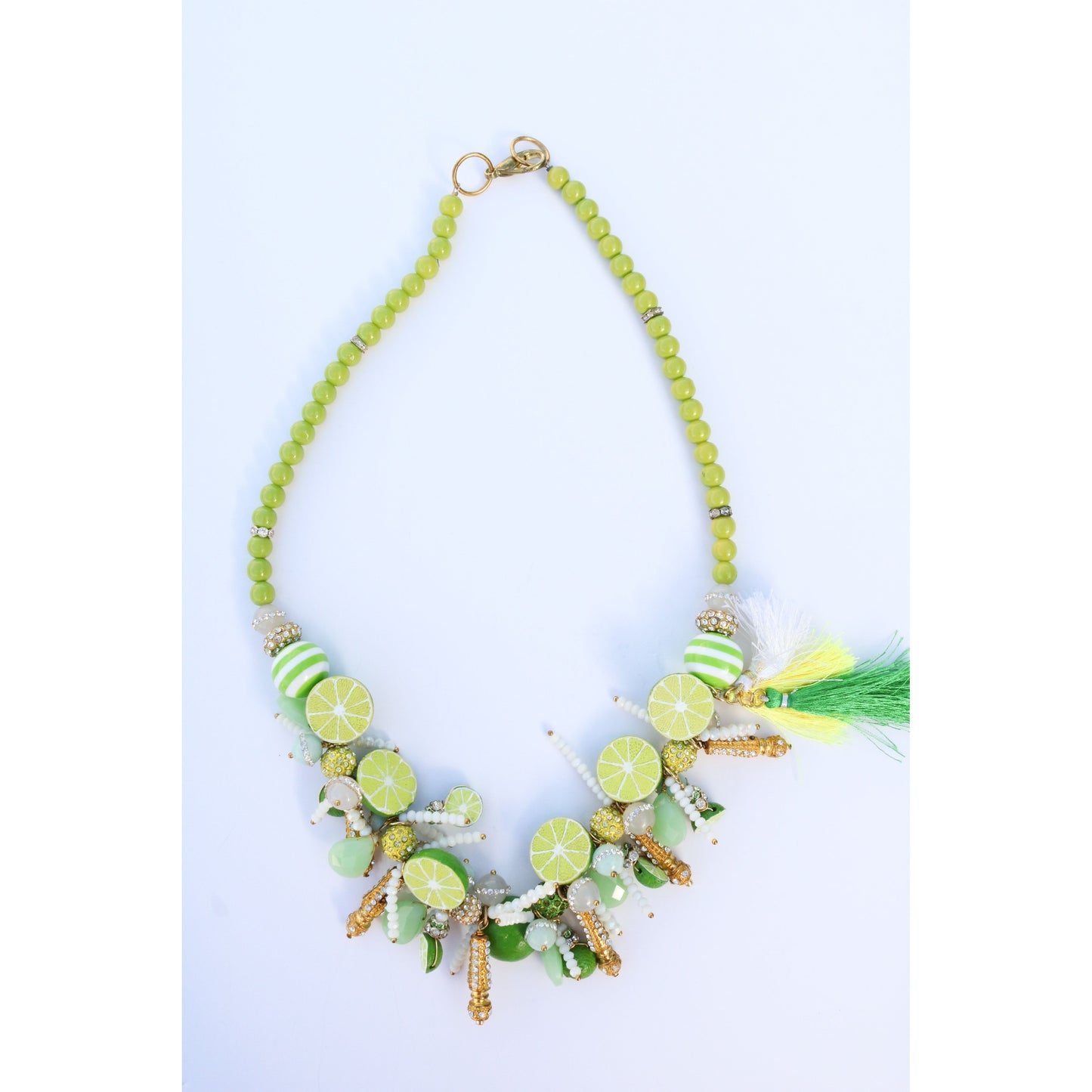 Lime Time Beaded Statement Necklace