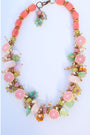 Grapefruits Beaded Statement Necklace