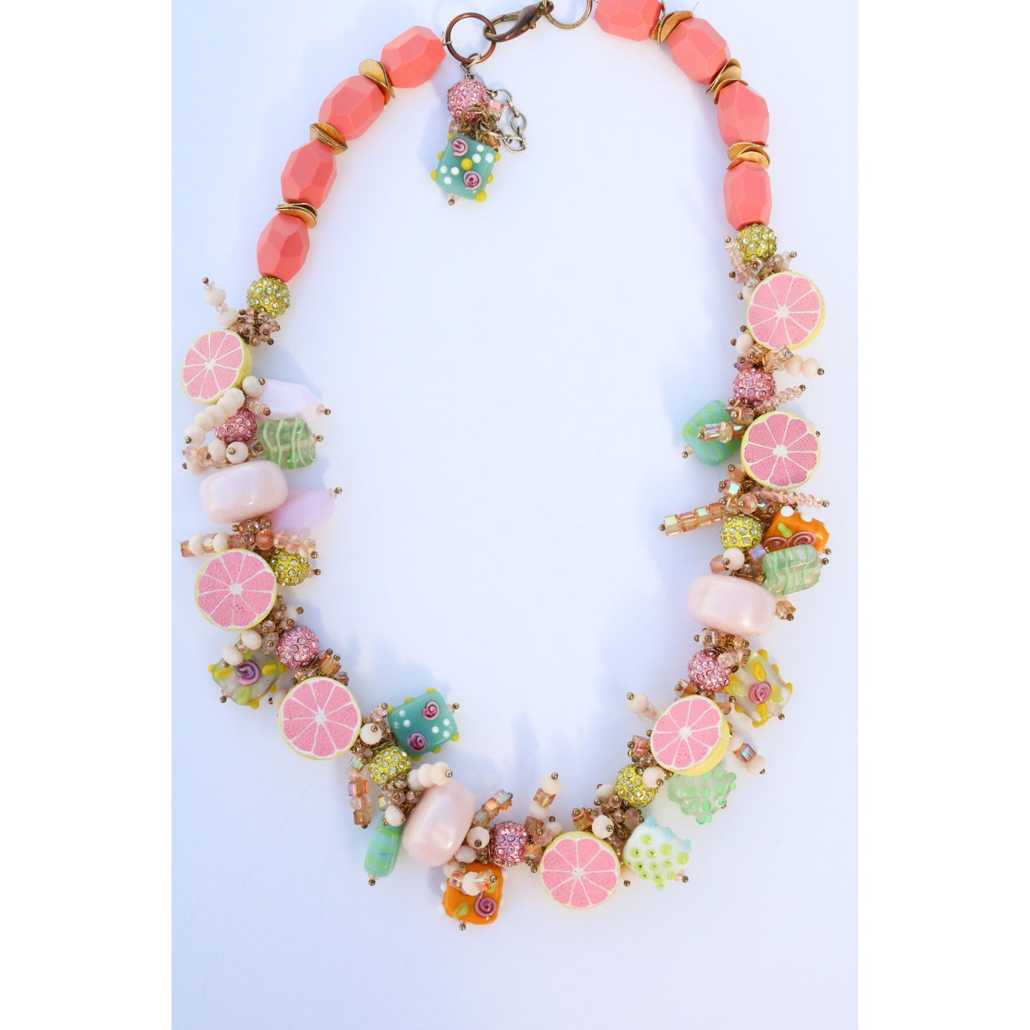 Grapefruits Beaded Statement Necklace