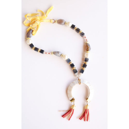 Mother of Pearl Tassel Necklace