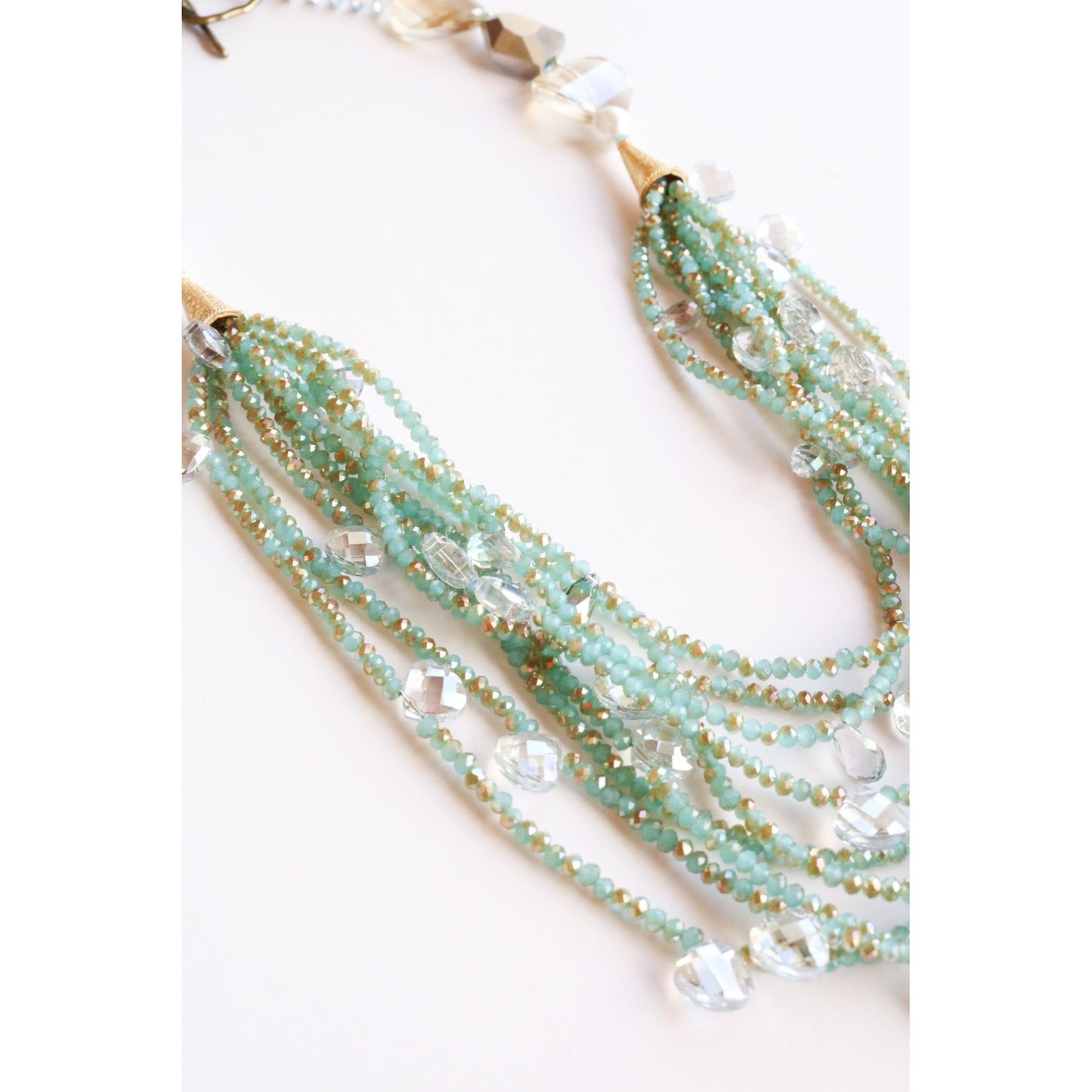 Crystal Multi Strand Necklace in Green