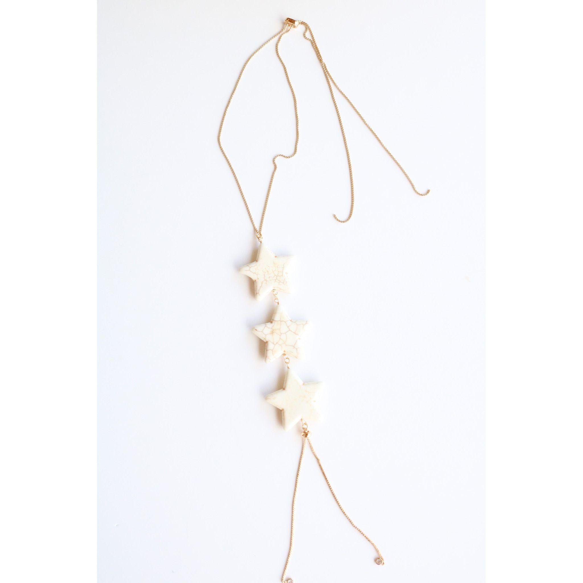 Three Star Howlite Bolo Necklace
