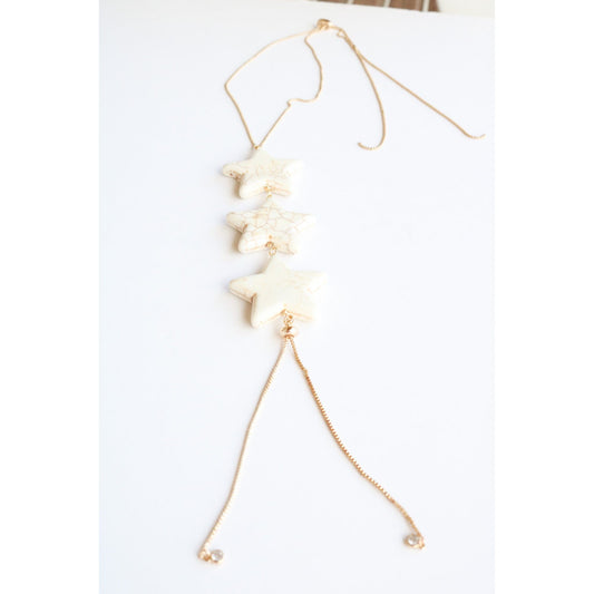 Three Star Howlite Bolo Necklace