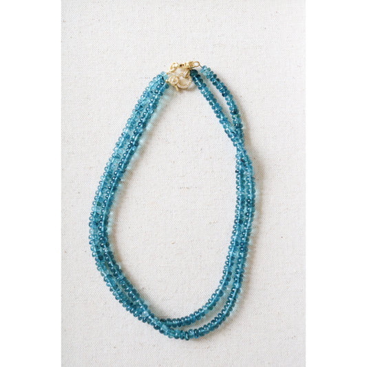 Smooth Blue Apatite Gemstone Necklace