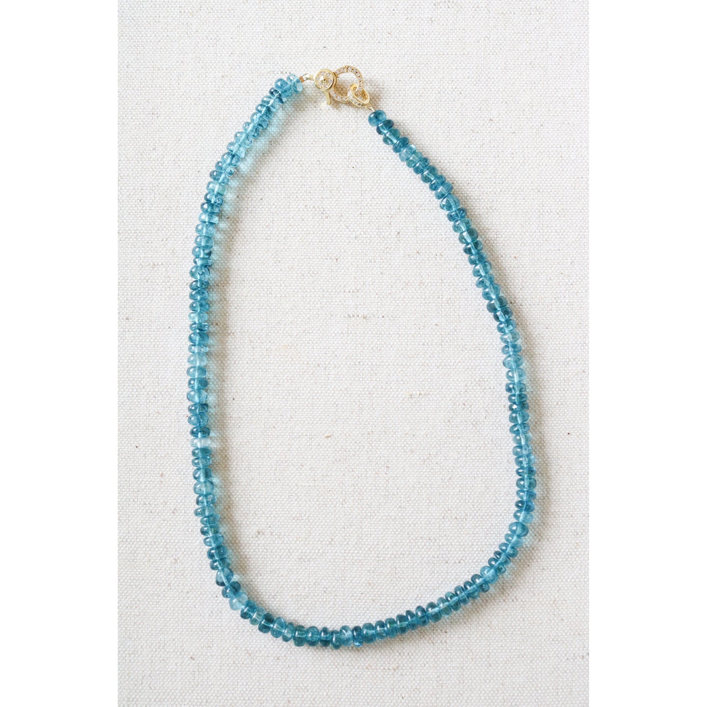 Smooth Blue Apatite Gemstone Necklace