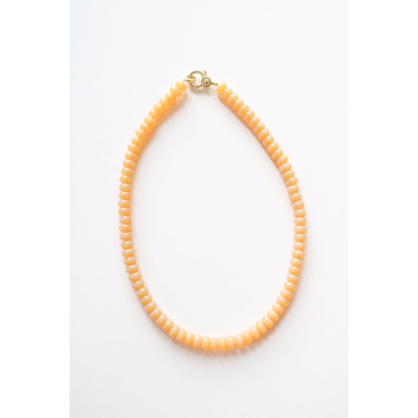 Peach Glass Beaded Necklace