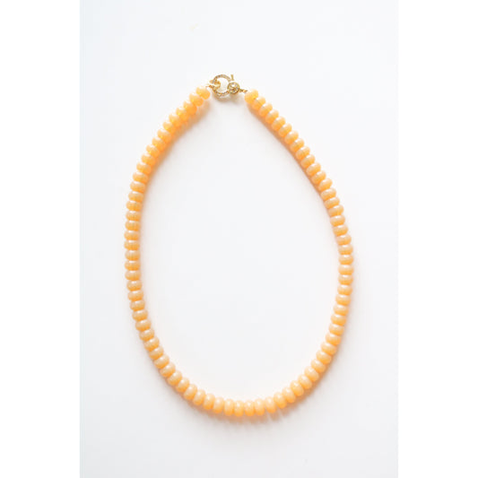 Peach Glass Beaded Necklace