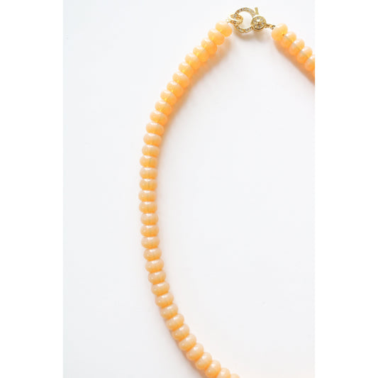 Peach Glass Beaded Necklace